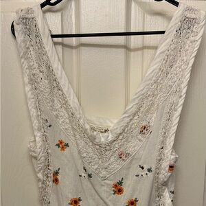 Free People Ivory Lace Embroidered Bodysuit